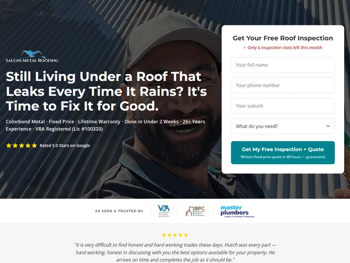 Saluni Metal Roofing free roofing inspection page